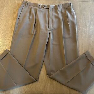 Lauren Ralph Lauren Mens Dress Pants 40x32 Brown Pleated Polyester -  Cuffed
